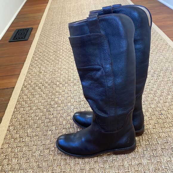 Beautiful Dark Brown Leather Pull On Riding Boots By Frye - Picture 7 of 10